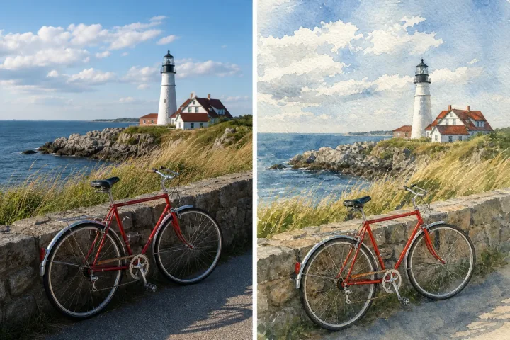 Lighthouse before and after a style change